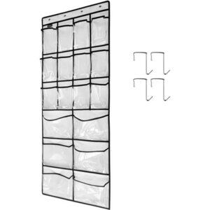 Over Door Shoe Organizer Clear Hanging Rack 18 Pocket Closet Storage Holder